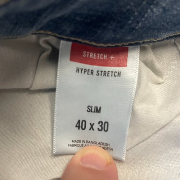 Express Mens Slim Fit Hyper Stretch Jeans Size 40x30 - Picture 3 of 4